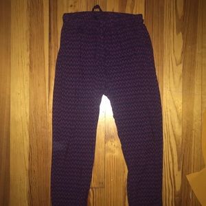 Thin Maroon and Black Parachute Pants